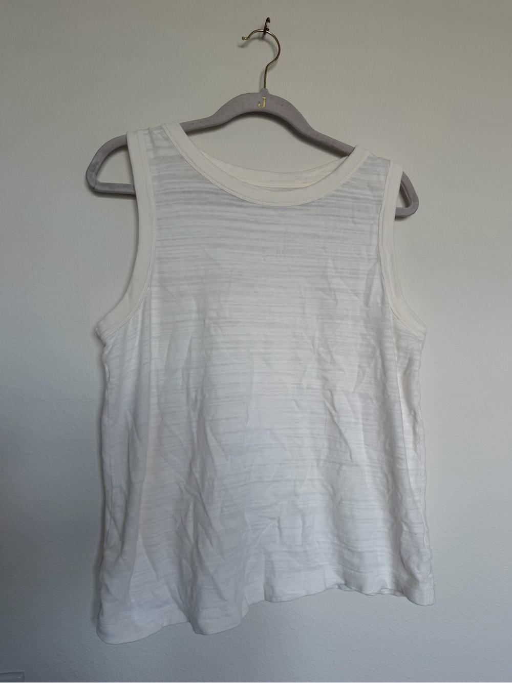 LOFT White Cotton Tank Top Size L - Picture 1 of 4